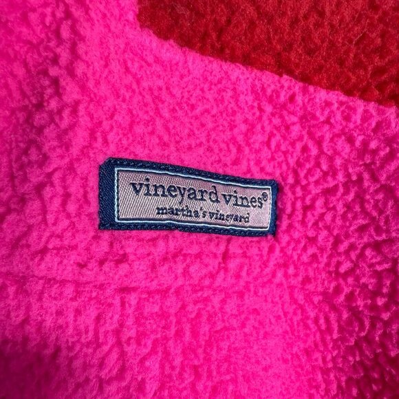 Vineyard Vines 1/4 Zip Colorblock Fleece Pullover Jacket Women's Small Pink Red - Picture 9 of 15